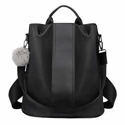 Women Newshows Backpack Purse Shoulder Bag Nylon Waterproof Anti-theft School Bags For Girls Black