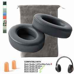 Replacement Beats Studio 2 Beats Studio 3 Wireless Ear Cushions Pads Muff For Over Ear Headphones Wireless B0501 Wired B0500 Not Compatible Any Other Models - Titanium