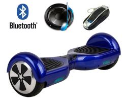 6.5" Inch Bluetooth Enabled Self Balancing Scooter 2 Wheel Smart Electric Hoverboard + Led + Build-in Speakers - Blue
