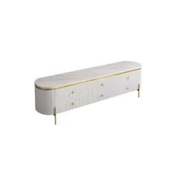 Marble Top Tv Stand White