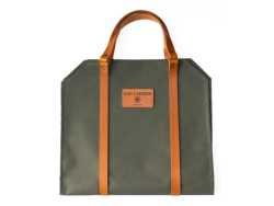 Canvas & Leather Log Carrier Olive Green