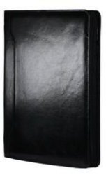 ADPEL A4 Italian Leather Zip-around Folder With Pad Black