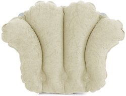 Deluxe Comfort Spa-quality Terry Cloth-easily Inflatable With Secure Suction Cups-hot Tub And Jacuzzi Safe-bath Pillow Beige