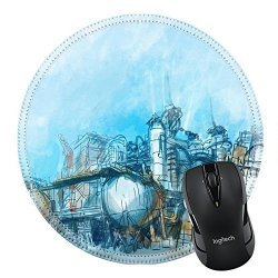 Msd Mousepad Round Mouse Pad mat 24547755 Industrial Buildings Illustration Of Or Factory