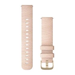 Garmin Quick Release Bands 20 Mm - Blush Pink Woven Nylon With Light Gold Hardware