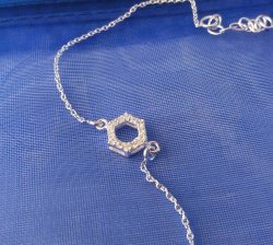 0.07CT Clear Cubic Zirconia Hexagon Shape Charm Bracelet In 925 Sterling Silver
