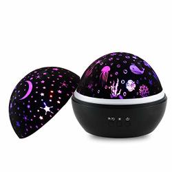 New Night Light Projector For Children Yhmae 360 Degree Rotation Colorful Star Moon And Ocean Night Lamp 4 LED Bulbs 9 Modes Gift For