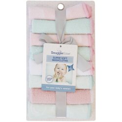 Supersoft Microfibre Washcloths Blue And White 8 Pack