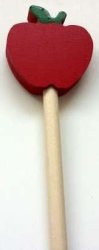 Wooden Pointer AA-730AP36-36 In. Usa Made W red Apple & Red Rubber End Cap Perfect For Smart Board Screen Teachers Appreciation .