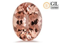 3.0 Carats Gil Certified Top Class Exquisite Natural Morganite Vivid Salmon Peach Oval Cut
