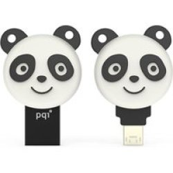 Connect 304 Energetic Panda Flash Drive With Audio Jack Dust Cover Design Black & White 64GB