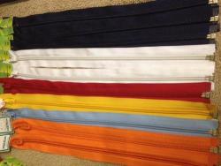 10 Open End Zips - 35CM - Assorted Colours