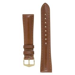 Siena Tuscan Leather Watch Strap In Gold Brown - 20MM Silver