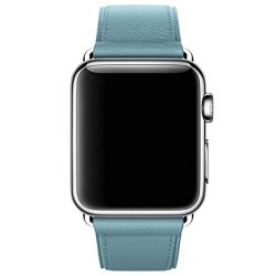 For For Apple Watch 42MM Sunfei Single Tour Genuine Leather Band Bracelet BLUE1