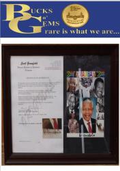 Mandela Signed Photograph + Coa By Cecil Greenfields In Frame + Coins & Only 2 Of These Photos Known