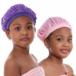 Kids Satin Bonnet Sleeping Cap For Natural Hair Toddler Satin Cap For Sleeping Teens Child Baby Silk Bonnet With Elastic Band