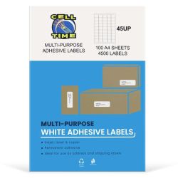 45UP A4 Self Adhesive Labels - 100 Sheets 39.2MM X 29.88MM