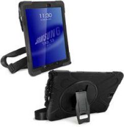 Tuff-Luv Armour Guard Case For The Samsung Galaxy Tab S3 9.7 Inch With Stand Shoulder Strap And Built-in Screen Protection - Black
