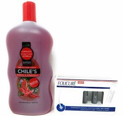 Natturalabs Chiles Shampoo Romero & Espinosilla 33.81OZ And Folicure Intensive Hair Loss Treatment Ampoules