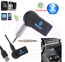 Wireless Bluetooth 3.5mm Aux Audio Stereo Music Home Car Receiver Adapter W Mic