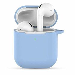 For Airpods 2 Tws Portable Silicone Case For Wireless Bluetooth Headset Protective Cover Anti Lost Earphone Box Accessories 12 Light Blue