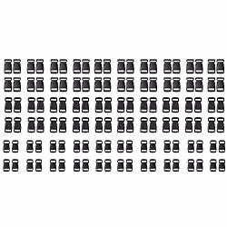 60 Pcs -5 8 1 2 And 3 8 Inch Black Plastic Contoured Side Release Buckles For Paracord Bracelets 20 Each