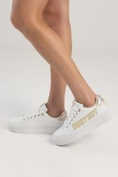 Sissy Boy Women's Goldie White Sneakers With Studded Logo