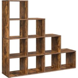 10 Cube Compartment Wooden Display Shelf