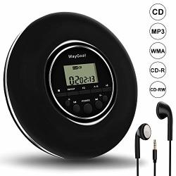 Waygoal Portable Cd Player Personal Compact MP3 Cd Player With Anti-skip Protection Headphones Lcd Display Small Music Disc Walkman Cd Player For Car Student