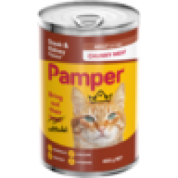 Pampers Pamper Chunky Meat Steak & Kidney Flavoured Cat Food Can 400G