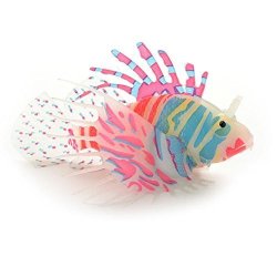 Ikevan Artificial Fish Aquarium Artificial Fish Silicone Lionfish Floating Decorations 3 Colors Red