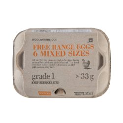 Free Range Mixed Sizes Chilled Eggs 6 Pk