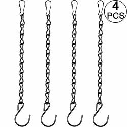 Outus Hanging Chain For Hanging Bird Feeders Birdbaths Planters And Lanterns 4 Pack 9.5 Inch Black
