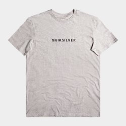 Quiksilver Men&apos S Grey Wordmark Short Sleeve T-Shirt