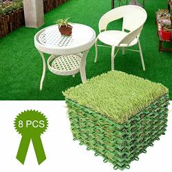 Yaegarden 8 Piece Artificial Grass Turf Flooring