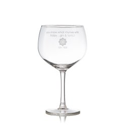 Gin Tribe - Gin Stem Glass - Saying: You Know What Rhymes With Friday? Gin?