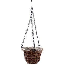 Pamper Hamper Ph Garden - Hanging Pp Plastic Woven Basket 15CM Dark Brown