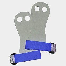 Beginner Soft Hook And Loop Gymnastics Grips. Youth Gymnastic Hand Grip. White blue XL