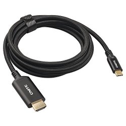 Onite 2M Nylon Braided USB C 3.1 To HDMI Cable Thunderbolt 3 Compatible For Samsung Galaxy S8 S8 Plus Note 8 LG G6 New Macbook Pro 13" 15" Touchbar Black