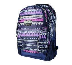 Volkano Champ Series 15.6' Backpack In Aztec With Three Zippered Compartments And Mesh Side Pockets Great For Water Bottles Or Other Essentials