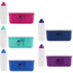 Lunch Box & Bottle Set 2 Piece Colour May Vary