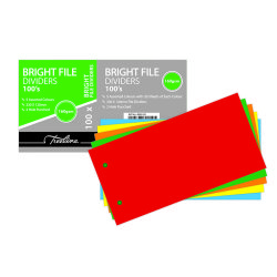 File Dividers Bright Dl 230 X 120MM - 2 Hole Punched - Pack Of 100