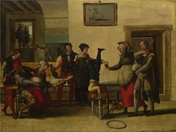 CaylayBrady 'after The Brunswick Monogrammist Itinerant Entertainers In A Brothel ' Oil Painting 8 X 11 Inch 20 X 27 Cm Printed On High