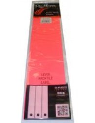 Lever Arch File Labels Value Pack 24 Pack Fluorescent Pink