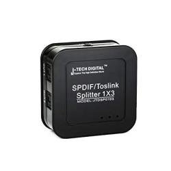 J-tech Digital Premium Quality Spdif Toslink Digital Optical Audio 1X3 Splitter One Input 3 Outputs