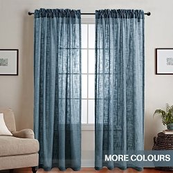 Ckny Home Fashion Sheer Curtain Panels For Bedroom Rod Pocket