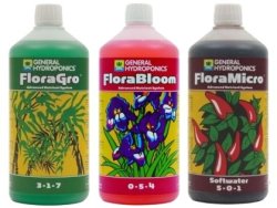 General Hydroponics Flora Series Nutrient Kit 3X 1L - Soft Water