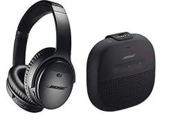 Bose Quietcomfort 35 Series II Black Noise Cancelling Headphones & Bose Soundlink Micro Bundle