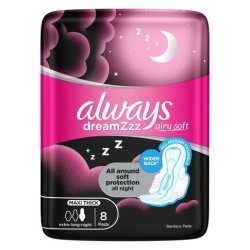 Always Pads Maxi Cotton Extra Long Pads 8 Pack