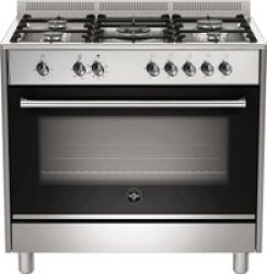 La Germania 90CM Rustica Freestanding Gas Stove 5 Gas Burner Hob With Electric Oven Stainless Steel RUS95C61LDXCI